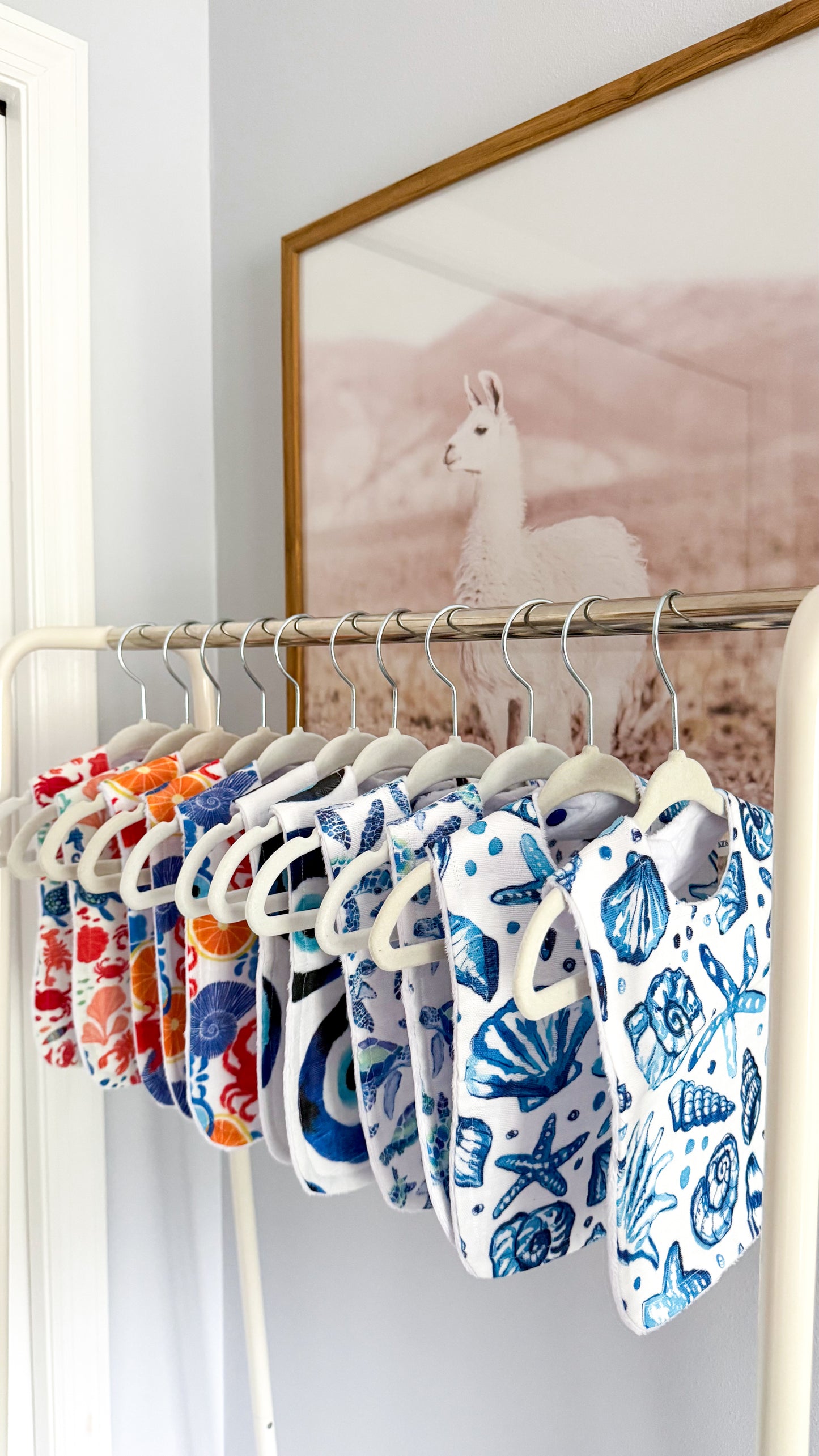 Ocean Blue Seashells Bib